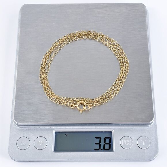 Vintage Gold-Tone Sterling Silver 925 2mm Cable Chain Necklace 30.5” - Picture 3 of 3